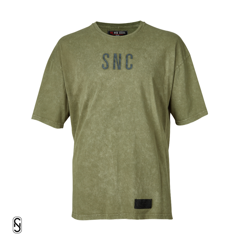 OVSD Drop Shoulder Acid Wash Tee - Washed Khaki Acid Wash