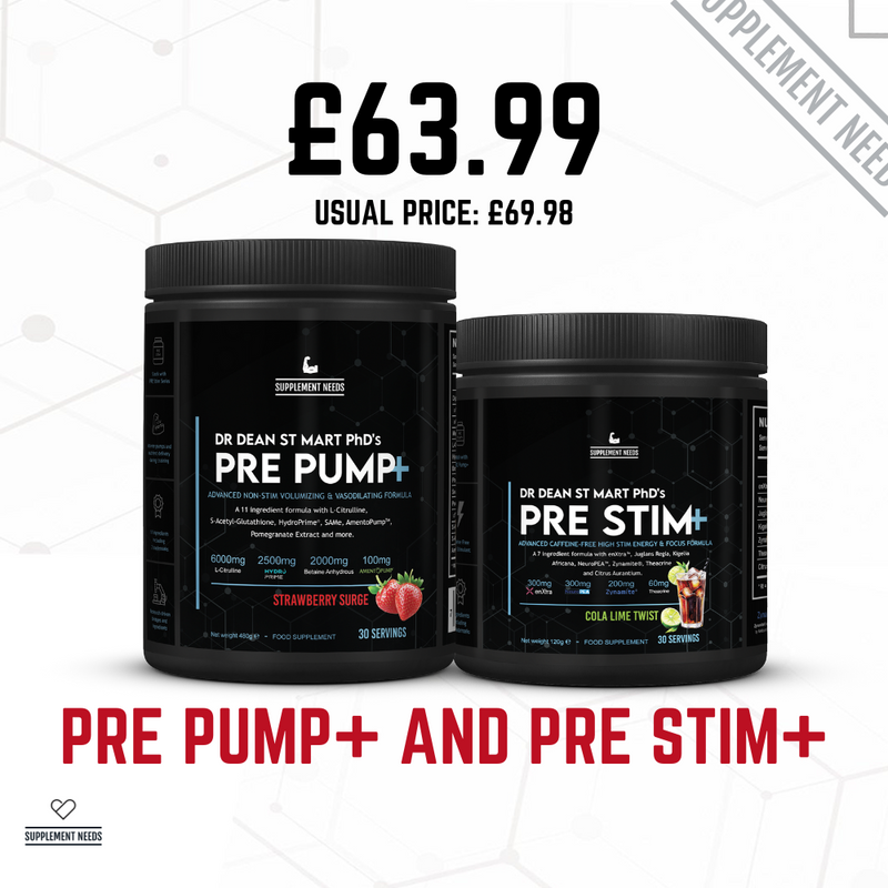 Supplement Needs Pre Pump+ and Stim+ Stack