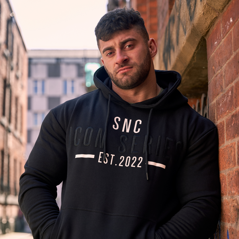 Black fitted hoodie