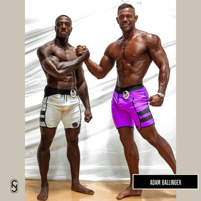 SN Clo. Mens Physique Board Shorts - Purple / Black