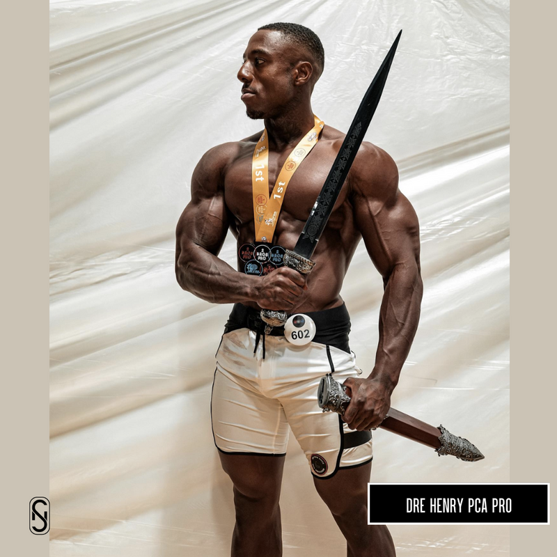 SN Clo. Mens Physique Board Shorts - Black / Orange