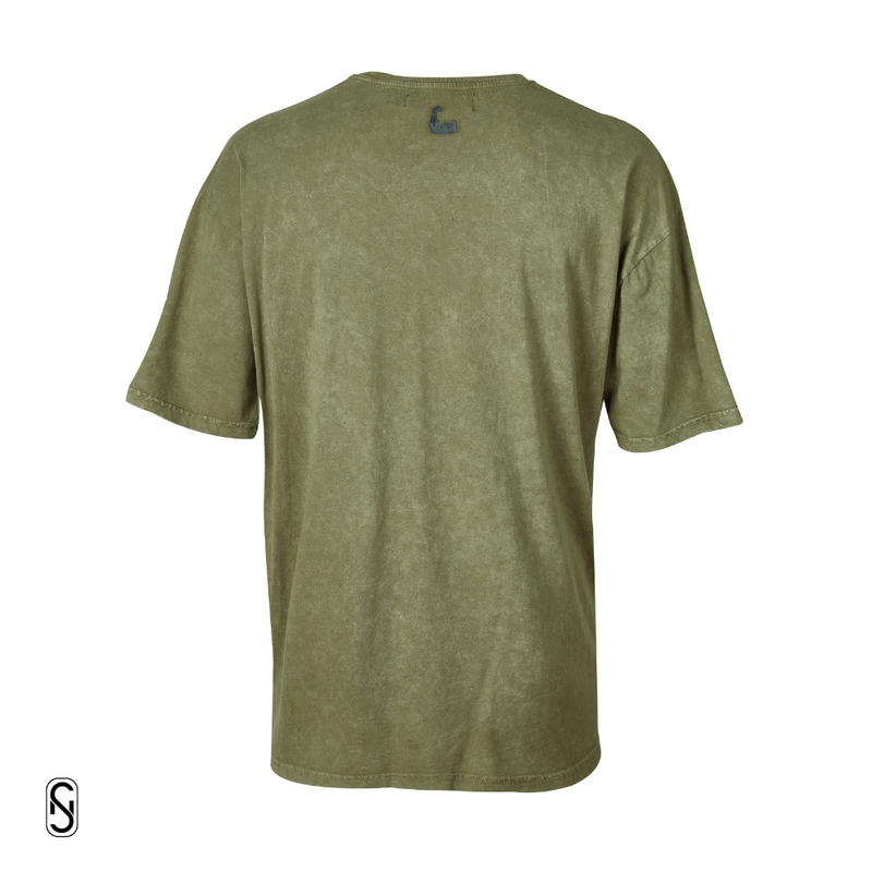 OVSD Drop Shoulder Acid Wash Tee - Washed Khaki Acid Wash