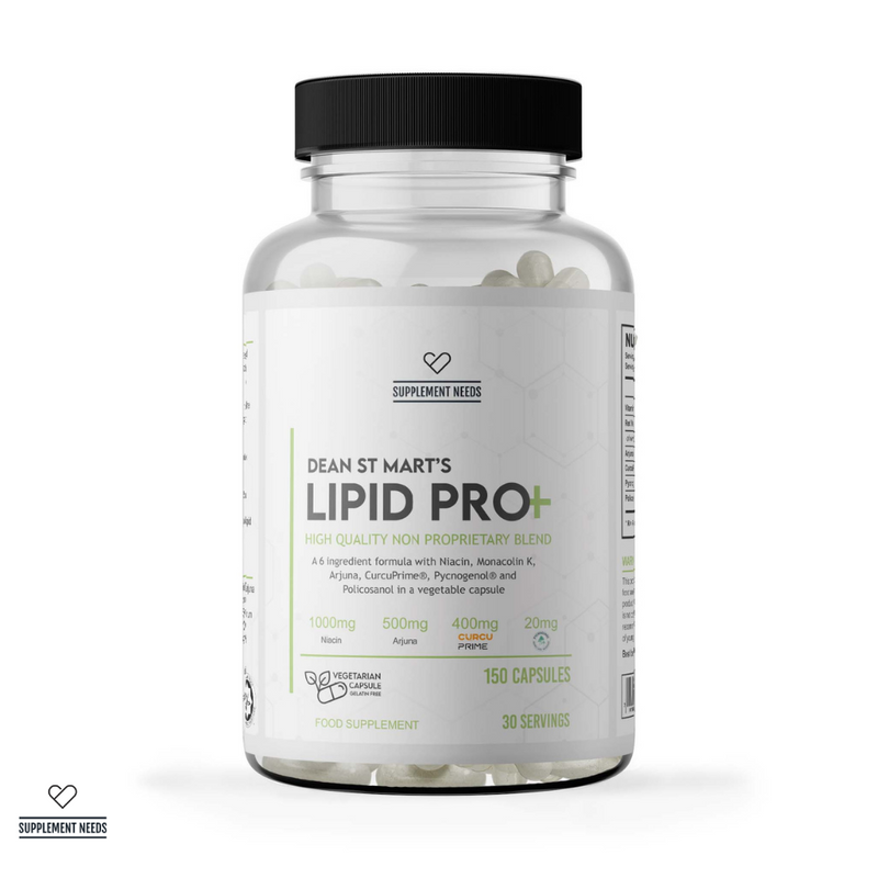 Supplement Needs Dr Dean St Mart Lipid PRO + High Quality Non Proprietary 6 ingredients 150 capsules 30 servings BCM-95 Curcumin CurcuPrime Red Yeast Rice Monacolin K Pynogenol Pine Bark Extract Arjuna Heart Tonic Lower LDL Increase HDL Cholesterol lowering