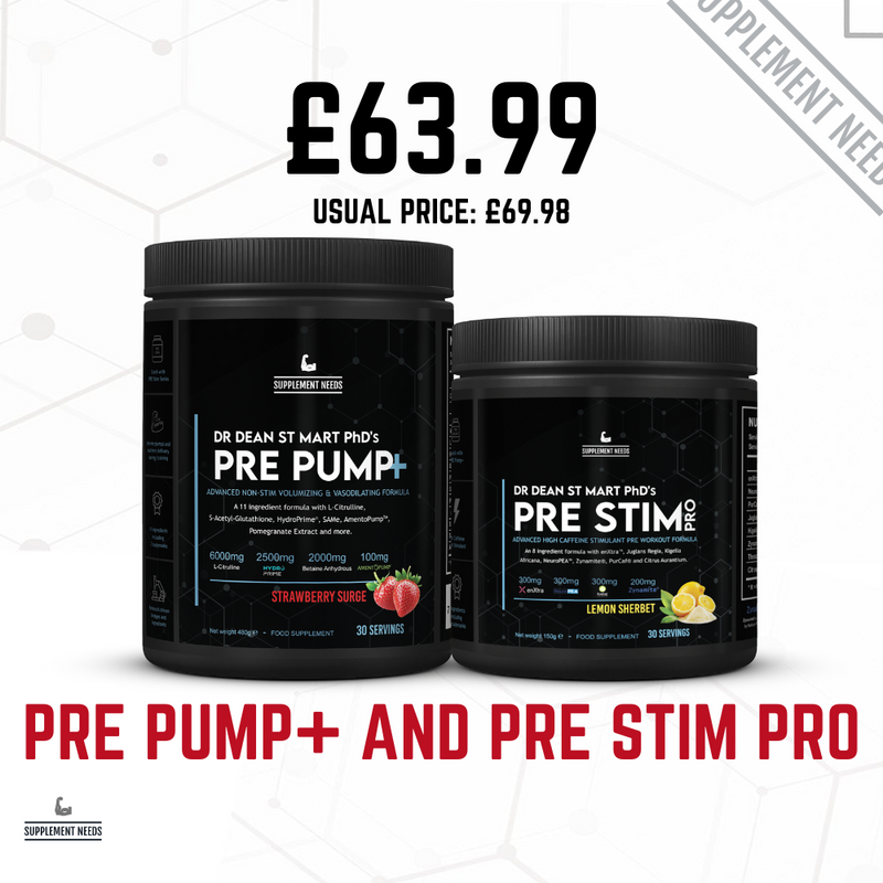 Supplement Needs Pre Pump+ and Stim Pro Stack